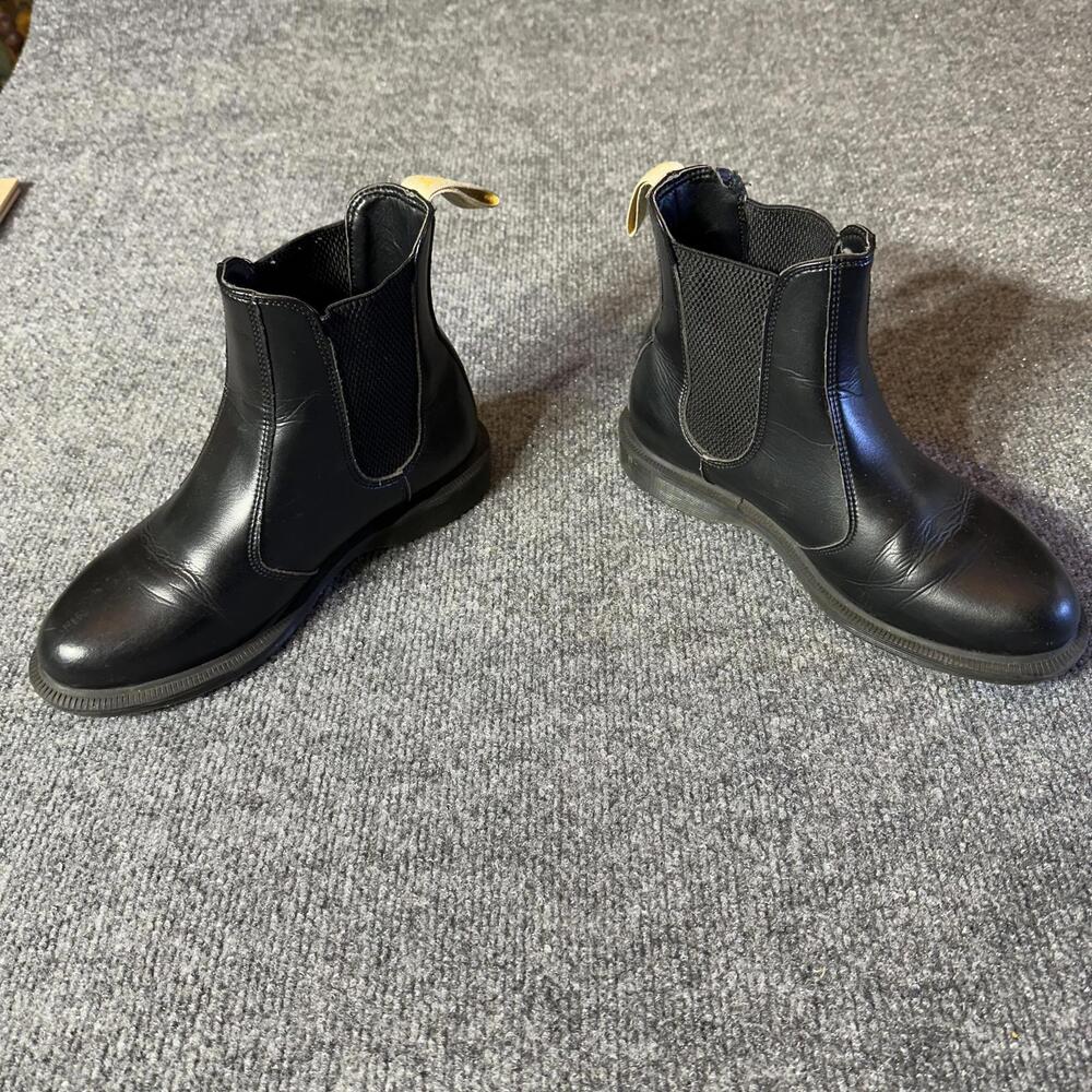 Dr. Martens Vegan Flora Chelsea Boots Black Faux Leather AW004 Mens 6 US 4 UK